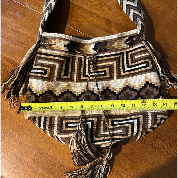 Bohemian Crossbody Bag. Indigenously Handmade by skilled artists. Brown shades. - Picture 12 of 13